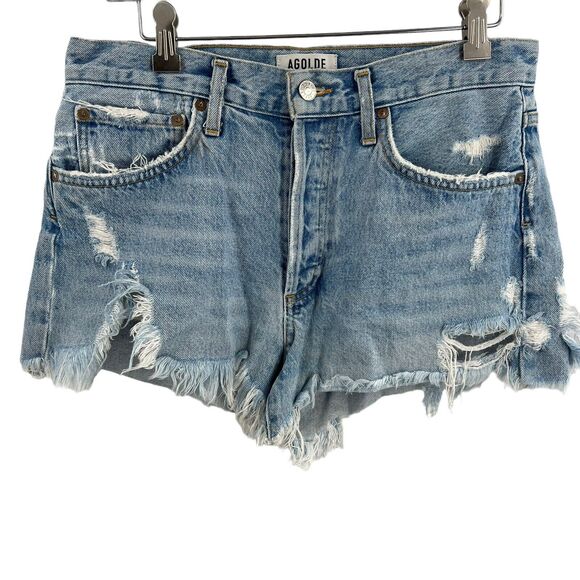 AGOLDE Denim Cutoff Shorts Distressed Size 28